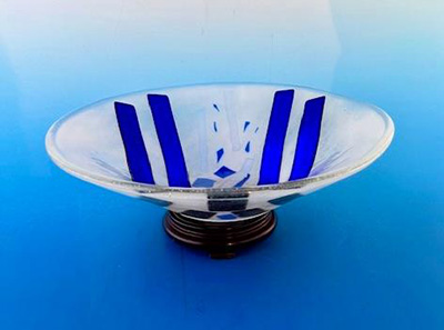 Dichroic Blue & White Bowl