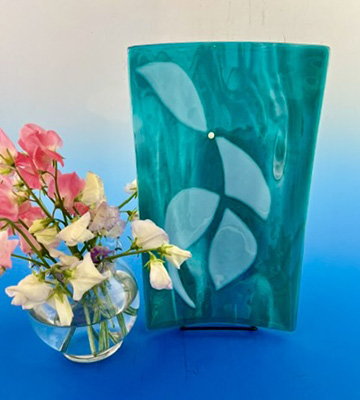 Falling Petals on Aqua Plate