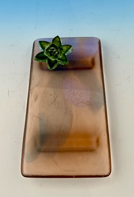Sunset Orange Slab with Green Succulent