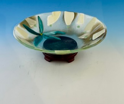 Teal Flower Bowl